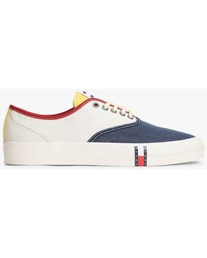 Tommy Hilfiger Archive Canvas Colour-Blocked Trainers - White