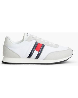 Tommy Hilfiger Logo Mixed Texture Trainers - White