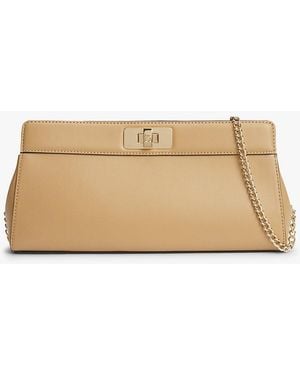 Tommy Hilfiger Modern Chain Th Monogram Clasp Clutch - Natural