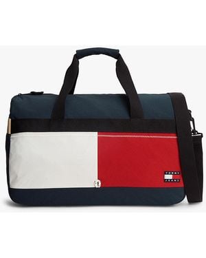 Tommy Hilfiger Archive Signature Colour-blocked Duffel Bag - Blue