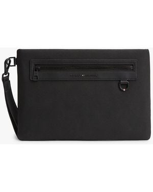 Tommy Hilfiger Tonal Metal Logo Pouch - Black