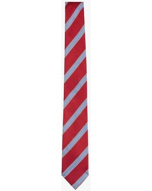 Tommy Hilfiger Pure Silk Jacquard Stripe Tie - Red