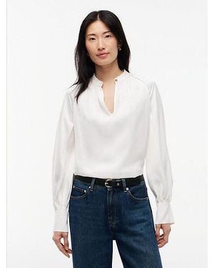 Tommy Hilfiger Festive Satijnen Regular Fit Blouse - Wit