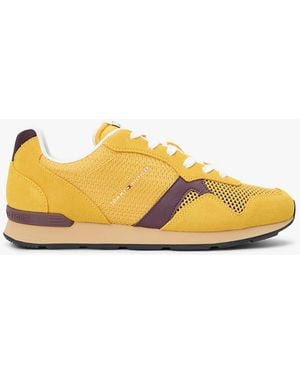 Tommy Hilfiger Mixed Texture Mesh Cleat Trainers - Yellow