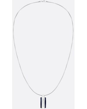 Tommy Hilfiger Stainless Steel Enamel Pendant Necklace - White