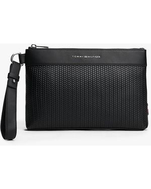 Tommy Hilfiger Metal Logo Woven Pouch - Black
