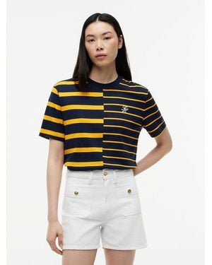Tommy Hilfiger Mixed Stripe Relaxed Crew Neck T-Shirt - Orange