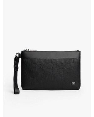Tommy Hilfiger Bolso De Mano De Piel Con Logo - Negro