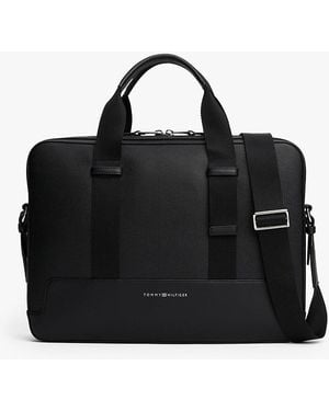 Tommy Hilfiger Borsa Per Laptop Modern Con Tracolla E Logo - Nero