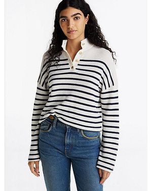Tommy Hilfiger Jersey Con Cuello De Polo En Mezcla De Lana - Azul