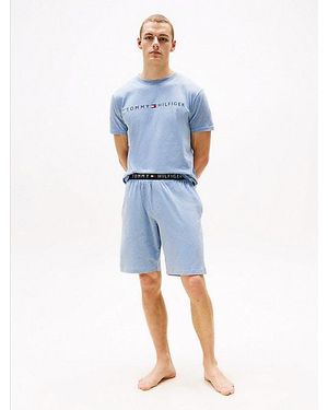 Tommy Hilfiger Pantalón Corto De Pijama Original De Punto - Azul