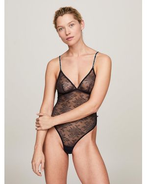 Tommy Hilfiger Floral Lace Bodysuit - Natural