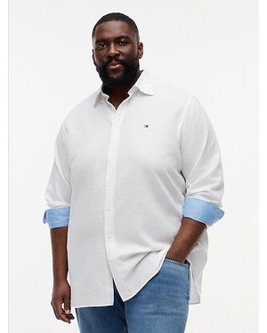 Tommy Hilfiger Plus Regular Fit Button-Down Overhemd - Wit
