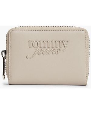 Tommy Hilfiger Essential Logo Zip-Around Wallet - Natural