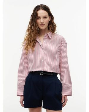 Tommy Hilfiger Oversized Fit Flag Embroidery Poplin Shirt - Red