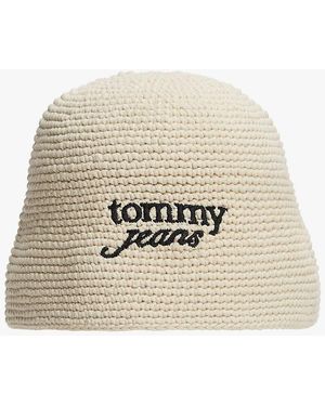 Tommy Hilfiger Crochet Logo Embroidery Bucket Hat - Natural