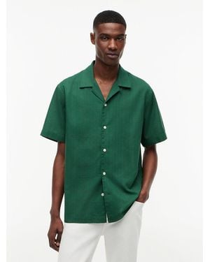 Tommy Hilfiger Relaxed Fit Windowpane Check Short Sleeve Shirt - Green