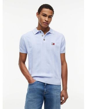 Tommy Hilfiger Regular Fit Textured Knit Polo Shirt - White