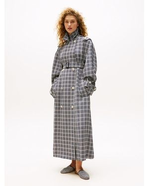Tommy Hilfiger The Runway Collection Silk Blend Oversized Trench Coat - Grey