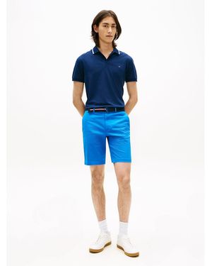 Tommy Hilfiger Denton Straight Fit Belted Chino Shorts - Blue