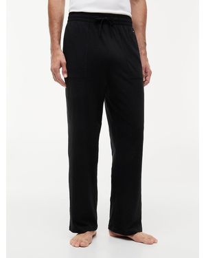 Tommy Hilfiger Flag Embroidery Textured Pyjama Bottoms - Black