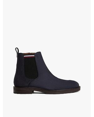 Tommy Hilfiger Botines Chelsea De Ante Con Suela Dentada - Azul