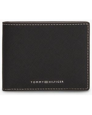 Tommy Hilfiger Leather Logo Bifold Credit Card Wallet - Black