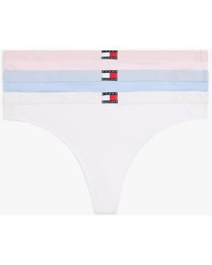 Tommy Hilfiger 3-pack Heritage Flag Logo Thongs - Black