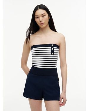 Tommy Hilfiger Tone Button Knit Extra Slim Bandeau - Blue