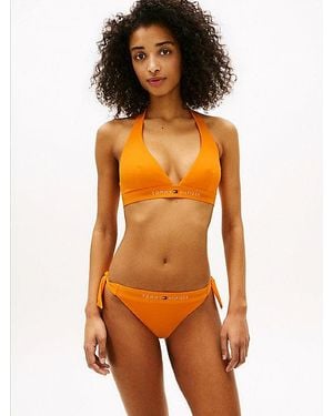 Tommy Hilfiger Parte Superior De Bikini Original Con Logo - Naranja