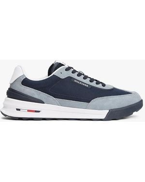 Tommy Hilfiger Suede Cleat Classic Runner Trainers - Blue