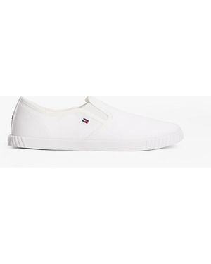 Tommy Hilfiger Canvas Slip-on Trainers - White