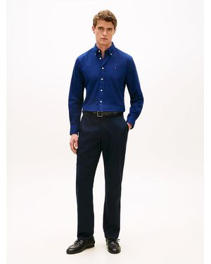 Tommy Hilfiger Denton Honeycomb Texture Straight Leg Chinos - Blue