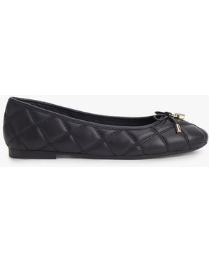 Tommy Hilfiger Logo Charm Quilted Leather Ballerinas - White