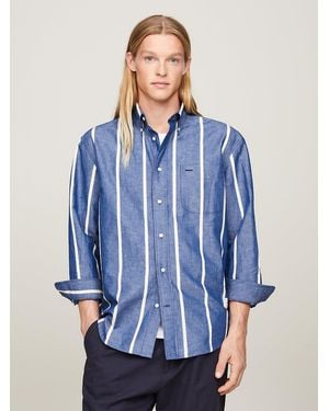 Tommy Hilfiger Vertical Stripe Regular Shirt - Blue