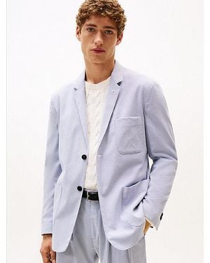 Tommy Hilfiger Einreihiges Sakko Mit Mikro-Nadelstreifen - Blau