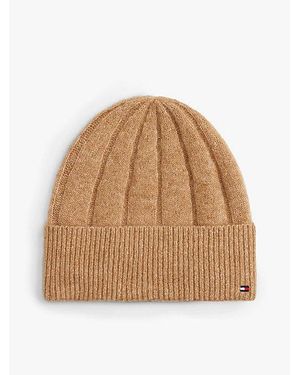 Tommy Hilfiger Gorro Suave Con Logo Y Mezcla De Lana - Neutro