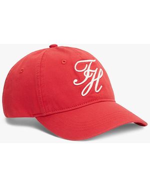 Tommy Hilfiger Logo Embroidery Twill Baseball Cap - Red