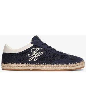 Tommy Hilfiger Logo Rope Midsole Knit Trainers - Blue