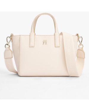 Tommy Hilfiger Th Soft Logo Strap Tote - Natural