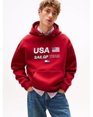 Tommy Hilfiger Tommy X U.s. Sail Gp Team Interlock Knit Hoody - Red