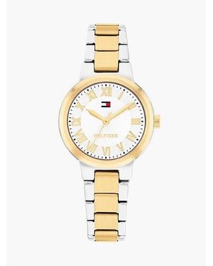 Tommy Hilfiger Reloj De Eslabones Bicolor Chapado En Oro - Metálico