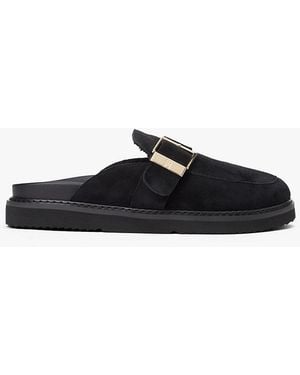 Tommy Hilfiger Th Monogram Buckle Suede Mules - White