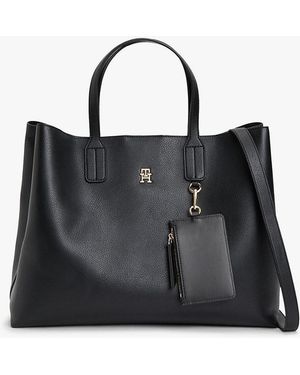 Tommy Hilfiger Hilfiger Icon Pebble Grain Satchel - Black