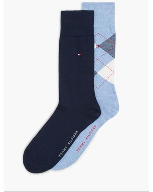 Tommy Hilfiger 2-Pack Flag Argyle Socks - Blue