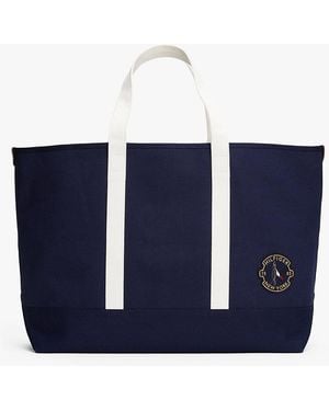 Tommy Hilfiger Colour-blocked Beach Tote Bag - Blue