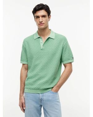 Tommy Hilfiger Washed Structured Polo Shirt - Green