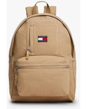 Tommy Hilfiger Logo Twill Dome Backpack - Natural