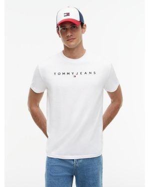 Tommy Hilfiger Linear Logo Jersey T-shirt - White