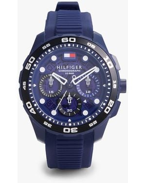 Tommy Hilfiger Blue Chronograph Silicone Strap Watch